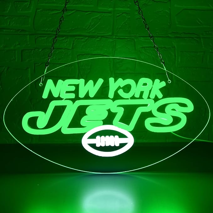 Football Neon Sign for Wall Decor Football Team Led Neon Light for Man Cave | Dimmable Rugby Team Logo Sign for Bedroom Club Bar Game Room Party Garage Decor Birthday Gift for Rugby Fans Size15.7*8.9 In