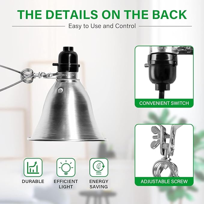 Simple Deluxe Clamp Lamp Light Socket with 5.5 Inch Aluminum Reflector, Suit for Max 60 Watt Lamp (No Bulb Included) with 18/2-Gauge 6 Feet Cord, 1-Pack