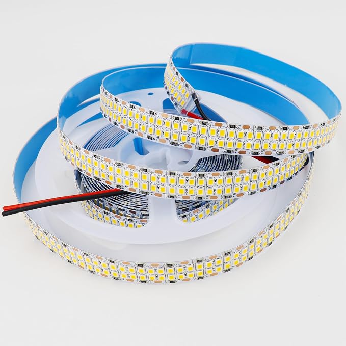 Warm White LED Strip Lights 3000K Double Row DC12V 16.4ft 2400LEDs | 2835 SMD Super Bright Flexible Cuttable LED Strip Tape Light Ribbon Lamp LED Dimmable Strips for Bedroom Lighting