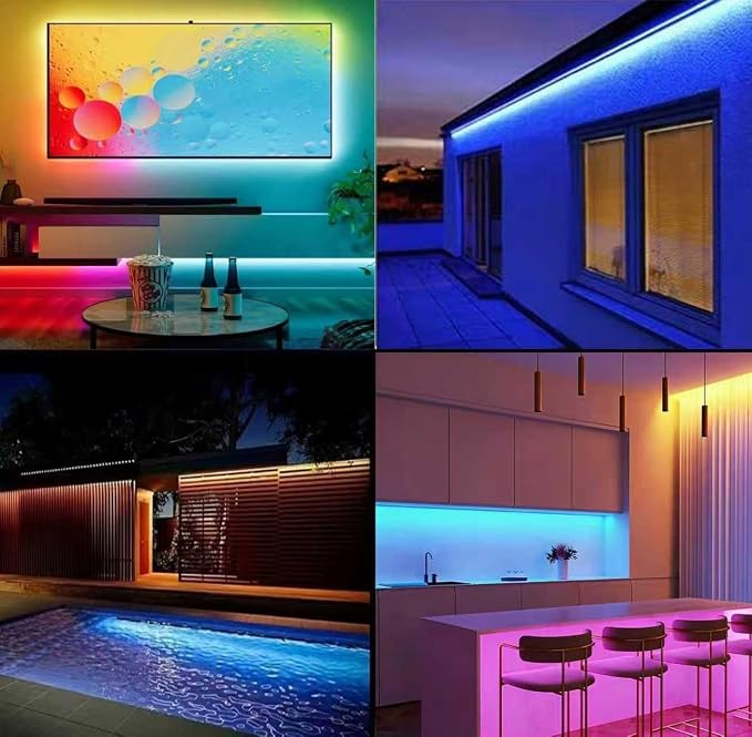 Two Sets 13.2ft Battery Powered LED Strip Lights, RGB Color Changing LED Lights with 3-Key Controller, AA Battery Operated Flexible Light Strip for Bedroom, TV Backlight, Closet, Camping(2)