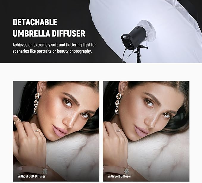 NEEWER 71"/180cm Parabolic Reflective Umbrella Photography with White Inner, Soft Lighting with Diffuser Cover, Bag, Quick Fold for Camera Photo Studio Video Light Shooting Monolight Flash, NS4U | Soft Lighting, with Diffuser Cover, Bag, Quick Fold, fo...