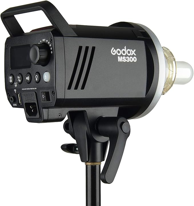 Godox MS300 Compact Studio Flash 300W 2.4G Wireless Monolight with 150W Modeling Lamp,Outstanding Power Output Stability,Anti-Preflash,Bowens Mount,5600±200K CCT,0.1～1.8S Recycle Time