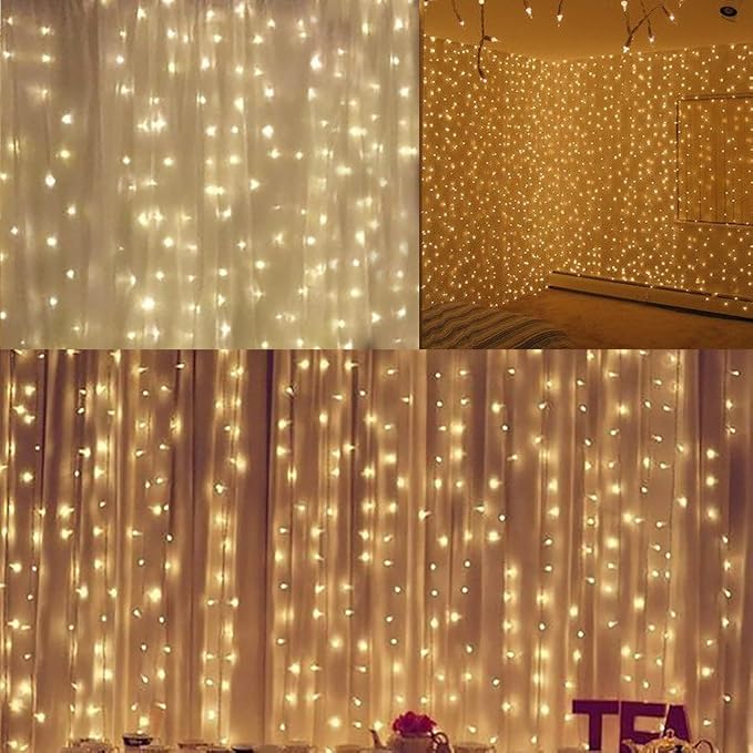 Twinkle Star 600 LED Window Curtain String Light for Wedding Party Home Garden Bedroom Outdoor Indoor Wall, Warm White | Wedding Party Home Garden Bedroom Decorations, Outdoor Indoor Wall, Christmas Decorations