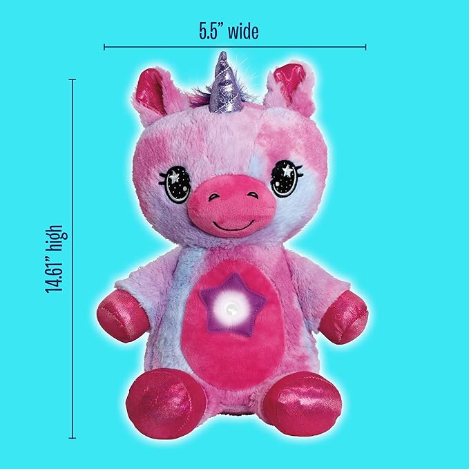 Ontel Star Belly Dream Lites, Stuffed Animal Night Light, Magical Pink And Purple Unicorn - Projects Glowing Stars & Shapes In 6 Gentle Colors, As Seen On TV