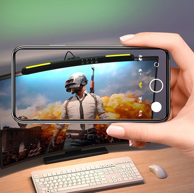Computer Monitor Light Bar Curved Screen Hanging Light with RGB Colorful Ambient Light Four Modes Touch Control Eye Protection LE13 B