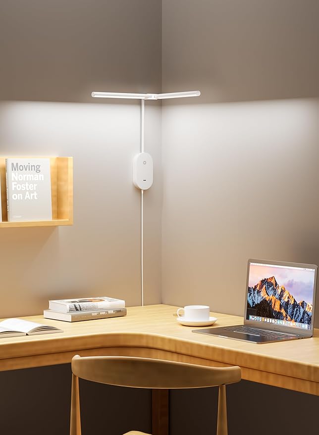 Wall Mounted Reading Light, Book Lights with 2 Heads Ultra Long LED Bars, Bedside Reading Lamps for USB Output, Bright 5 Dimmable with 360° Gooseneck 4 Hour Auto Off Bed Headboard Lights