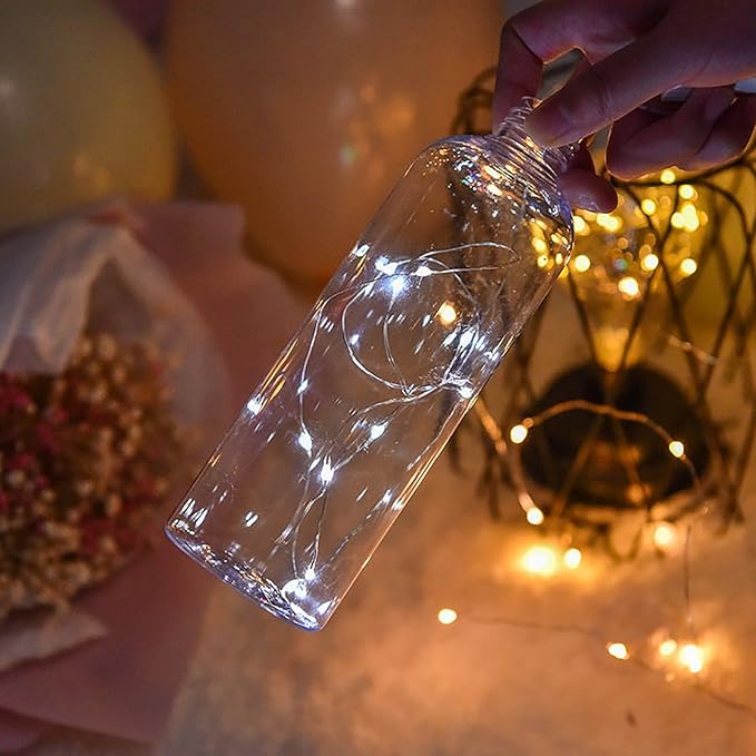 Sokelinn-six 2m 20 LEDs Fairy String Lights, USB Powered String Light for Desk Office Christmas Tree Party Decoration (White, 5)