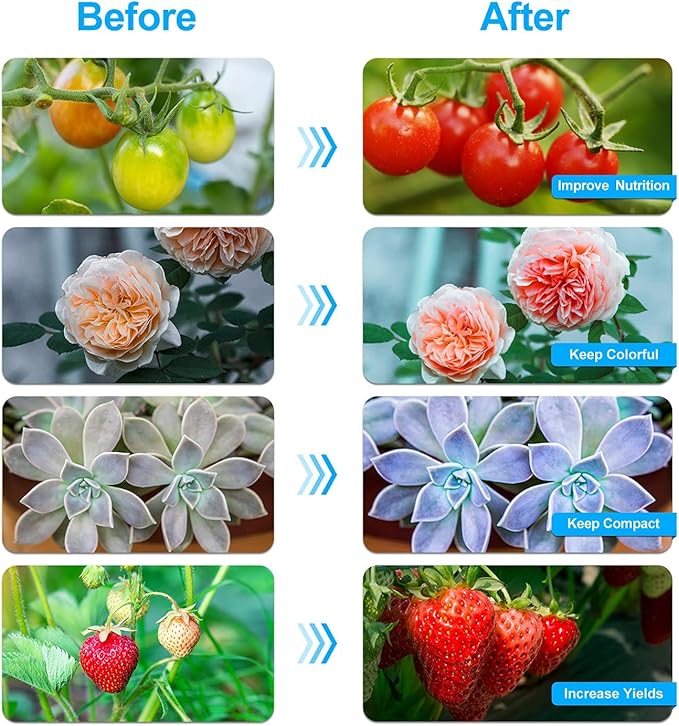 bseah Grow Light Plant Lights for Indoor Plants, Clip-On Full Spectrum Plant Grow Lights, Auto ON & Off Timer 3/9/12H, Dimmable Brightness & 3 Light Modes