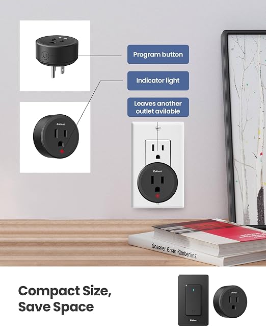 Black Remote Control Outlet, with Two Plugs, 80-275V/15A/1500W | 300 ft, Buckle Design & Removable, No Wiring No WiFi, for Household Appliances, Christmas Tree, Lamps, Fans, Programmable