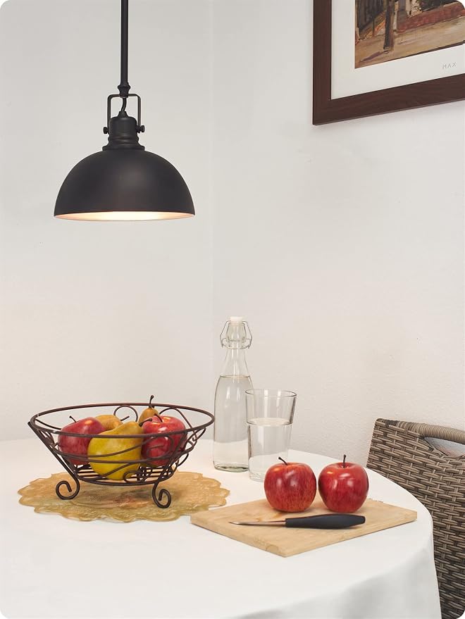 Kira Home Belle 9" Modern Industrial Mini Pendant Light for Kitchen Island | Classic Dome Metal Shade, Retro Mid-century Profile Design, Classic Oil Rubbed Bronze Finish Ceiling Hanging Fixture