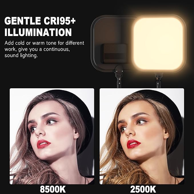 3 Pack LED Video Panel Light, 2500-8500K Dimmable Studio Lights with Tripod Stand & Phone Holder, 78" Photography Lighting Kit for Video Recording, Game Streaming, Photography, Tiktok, YouTube