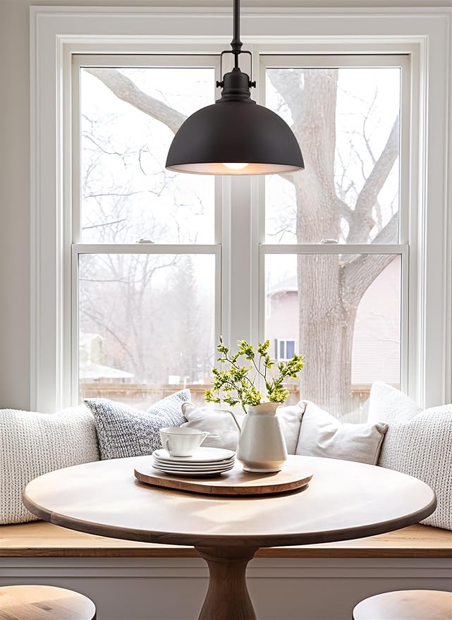 Kira Home Belle 9" Modern Industrial Mini Pendant Light for Kitchen Island | Classic Dome Metal Shade, Retro Mid-century Profile Design, Classic Oil Rubbed Bronze Finish Ceiling Hanging Fixture