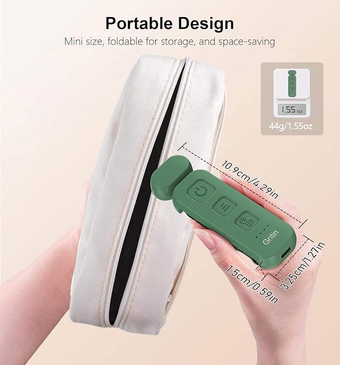Gritin Reading Light, Rechargeable Book Light for Reading in Bed | Eye Caring 3 Color Temperatures, 5-Level Dimmable Brightness, Long Lasting, Compact Size Clip on Book Lamp-Dark Green