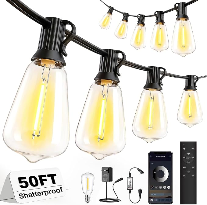 Smart Outdoor String Light (50FT-Multi Color)