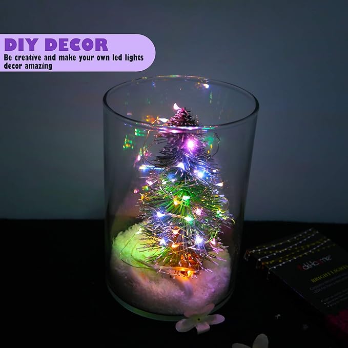 12 Pack Fairy Lights Battery Operated with Timer 6.5feet Silver Wire 20 LEDs Waterproof 8 Modes Twinkle Lights,Garden Bedroom Wedding Christmas Party Mason Jar Decor Celebration Lighting (Multicolor)