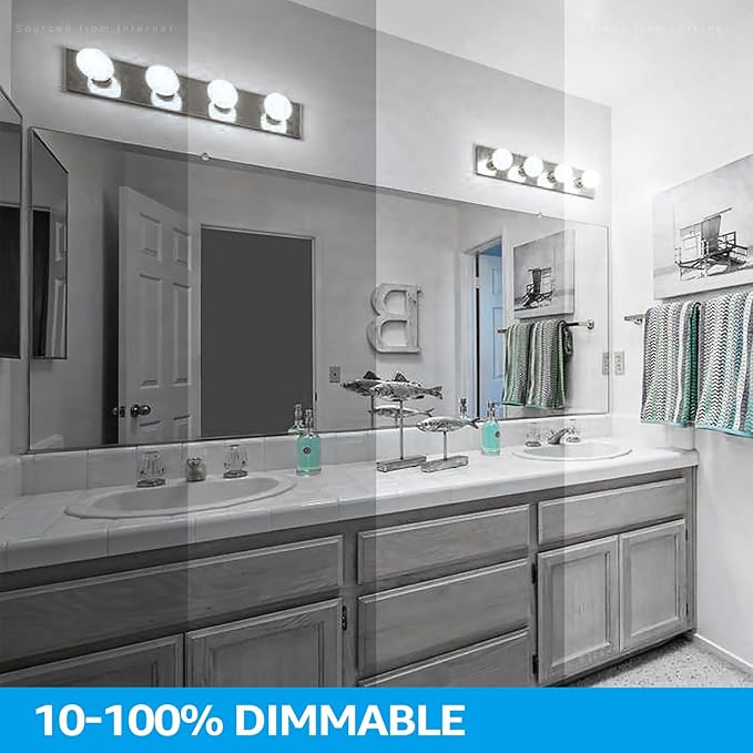 TORCHSTAR 12-Pack G25 LED Light Bulbs, 5W 40W Equivalent, Dimmable 450LM Globe Light Bulbs, 5000K Daylight, E26 Base Decorative Bulb, for Bathroom Vanity or Mirror, UL Listed