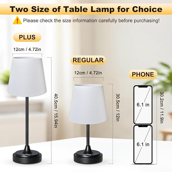 Wowag Cordless Table Lamp Rechargeable,5000mAh Battery Operated Desk Lamp,3 Colors & 7 RGB Stepless Dimmable,Touch Control Ambient Light for Bedside,Bedroom,Dining Room,Living Room,Black,WhiteShade