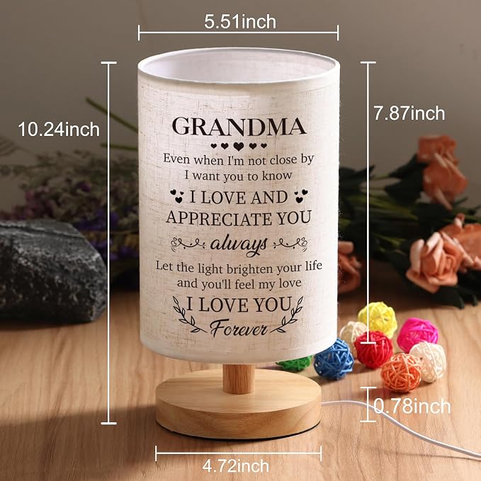 WSYEAR Birthday Gifts for Grandma from Grandkids, Grandma Birthday Gifts Table Lamp for Grandmother Nana Birthday Unique Grandma Gifts