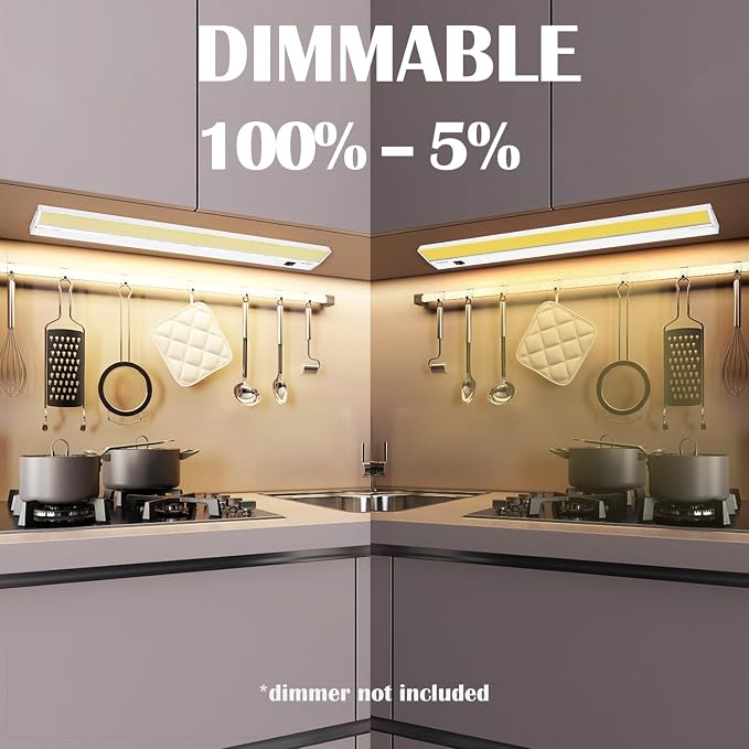 12inch 10w 666.7lm Hardwired Under Cabinet Lights, 5CCT 2700K-5000K, CRI 92+, R9 90+, UGR Lower Than 16, LED Dimmable Under Counter Lighting for Kitchen