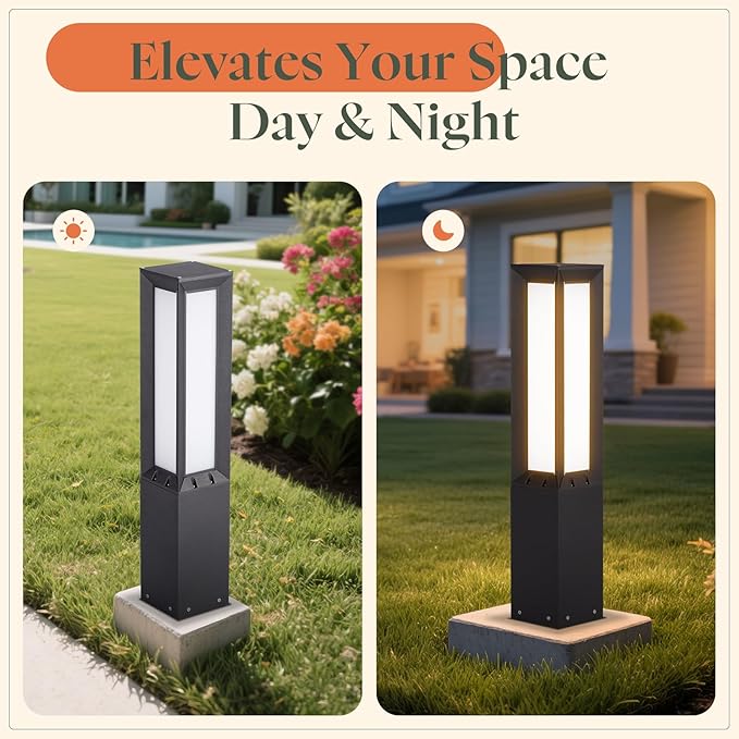 Outdoor Pathway Lights Wired, 31.5" Tall Landscape Path Lights, AC 100-240V Aluminum Bollard Light, IP65 Waterproof Driveway Light, 3000K LED Patio Pathway Lighting for Commercial Walkway Lawn