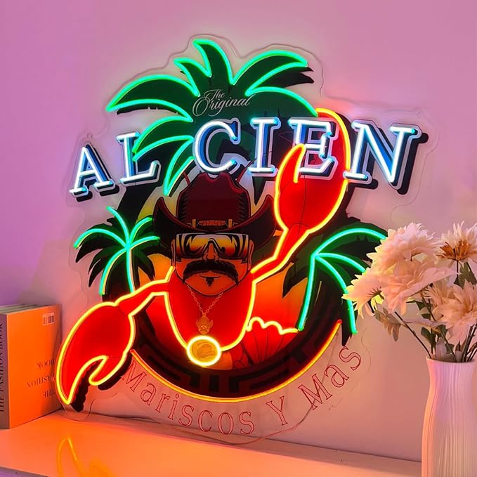 Custom LED Neon Sign, Personalized UV Printed LED Neon Light, Logo Sign Customizable for Business, Light Up Name Sign for Salon Bar Coffee Shop Clubs