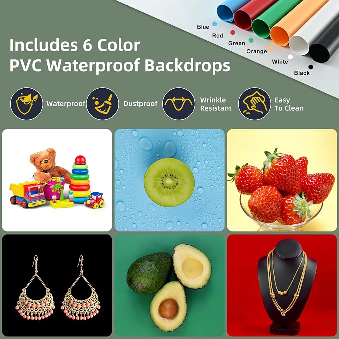 Lightdow 20"x20"x20" Photo Studio Light Box Photography with 300 LEDs(CRI>95) & Type-C Plug(35W)+Cable,6 Backdrops-Portable/Dimmable Folding Shooting Tents for Toys/Jewelry/Bonsai/Bags/Suitcases