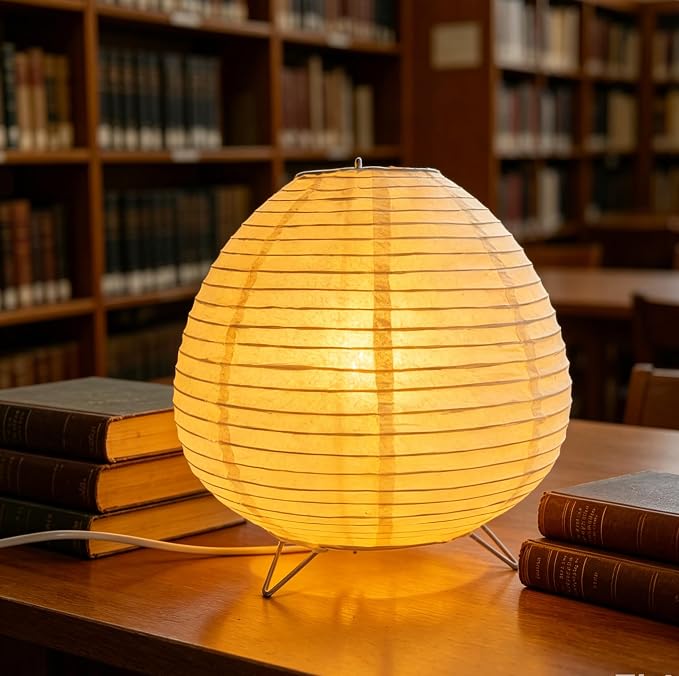 Small Paper Lamp, Japanese Lamp Lantern Table Lamp, Paper Table Lamp, Lantern Lamps for Desk Bedrooms Bedside Night Light (Raindrop)