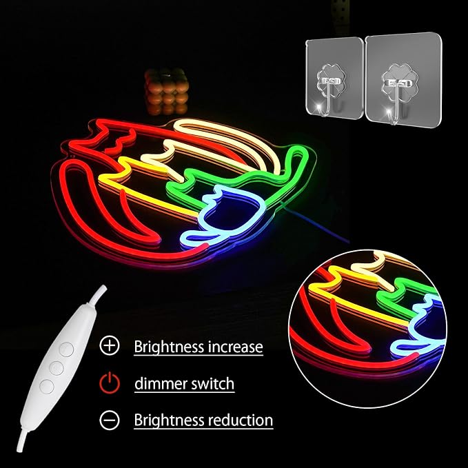Colorful Cat Neon Sign for Wall Decor Rainbow Cat Led Sign Animal Neon Light Dimmable Pet LED Light Sign for Bedroom Men Cave Home Party Home Decor