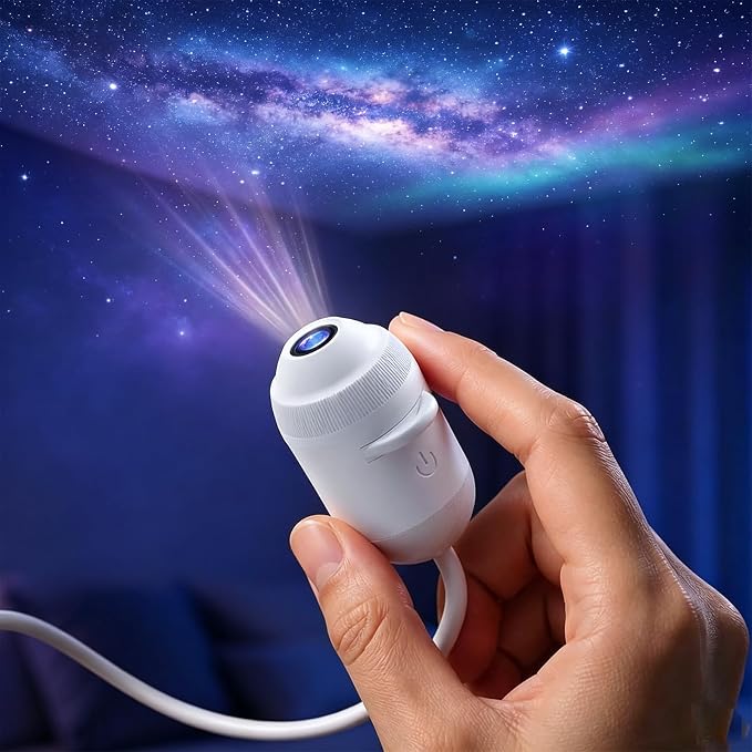 2026 New Hd Smart Dynamic 5d Holographic Night Light Projector, Plug and Play 2-in-1 Galaxy Star and Ocean Projector,360 Rotating, USB Powered Ceiling Light for Bedroom