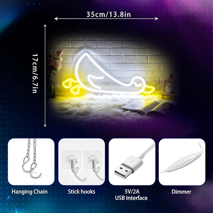 Neon Sign, Duck Neon Signs for Wall Decor LED Signs Neon Light | Duck Neon Sign for Bedroom, Kids Room, Gaming Room, Man Cave, Party, Bar, Home Decor, Boys Gift, Dimmable, USB Powered