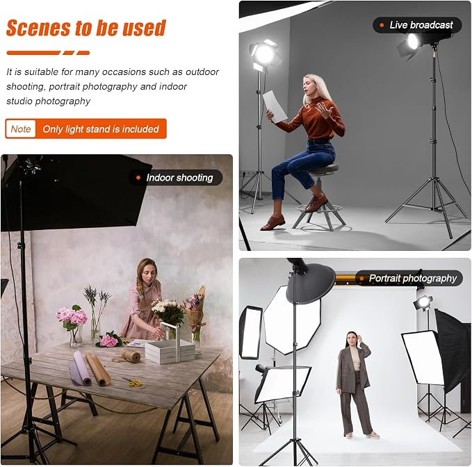 Godox Light Stand 240CM/94 in Photography Light Stand Heavy Duty with 1/4” Universal Screw Carry Bag Portable for Photography Studio Portrait Shooting