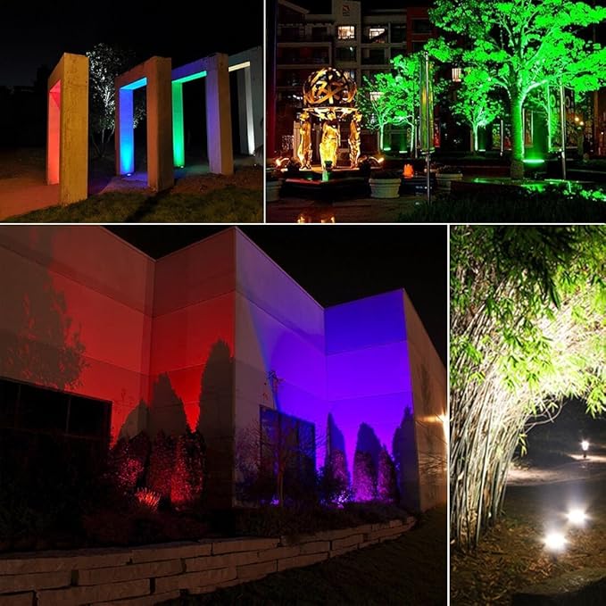 MELPO 30W Led Flood Light Outdoor 300W Equivalent, Color Changing RGB Lights with Remote, 120 RGB Colors, Warm White 2700K, Timing, Custom Mode, Uplight Landscape Lights,IP66 US 3-Plug (2 Pack)