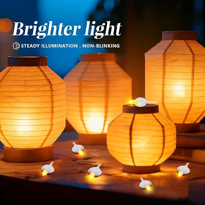 Aogist 24 Pack Small LED Lights Battery Powered Waterproof Hanging Light Last 48 Hours for Paper Lanterns,Balloons,Floral,Weddings & Festival Christmas Decorations,Warm White