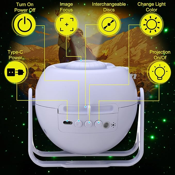 Bible Verses Projector Galaxy Projector Includes 6 Interchangeable Christian Discs Night Light Set Project Religious on Walls or Ceilings for Gift