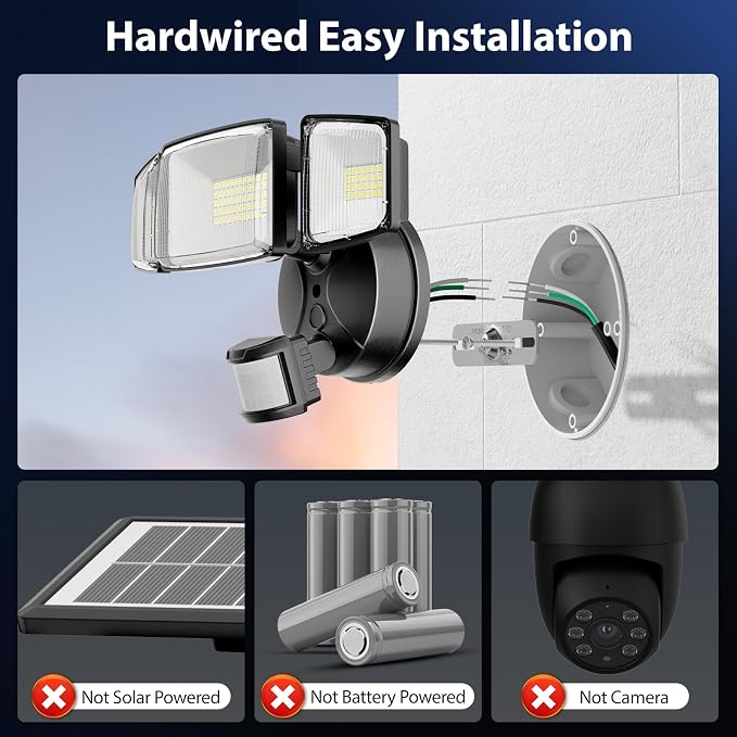 Security Lights Motion Outdoor with Dusk to Dawn, Hardwired Floodlights | 11,000LM 6 hrs always-on manual override, led motion sensor flood light, IP65, for yard garage driveway, black, 2 pack