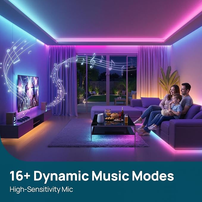 Linkind 10ft Smart LED Strip Lights - AuraScape Segmented Color Changing WiFi Light Strip - Compatible with Alexa & Google Home - DIY Dynamic Lighting for Bedroom, Living Room, Gaming Setup & Kitchen