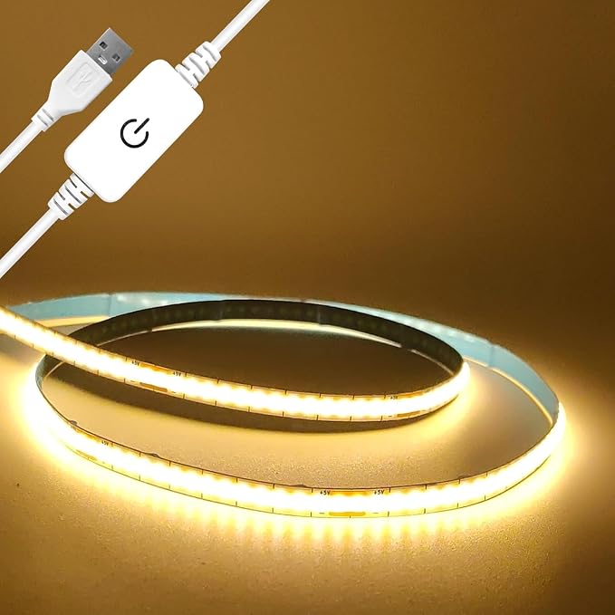 COB Warm White Strip Lights, 3000K, 1M 3.28 FT