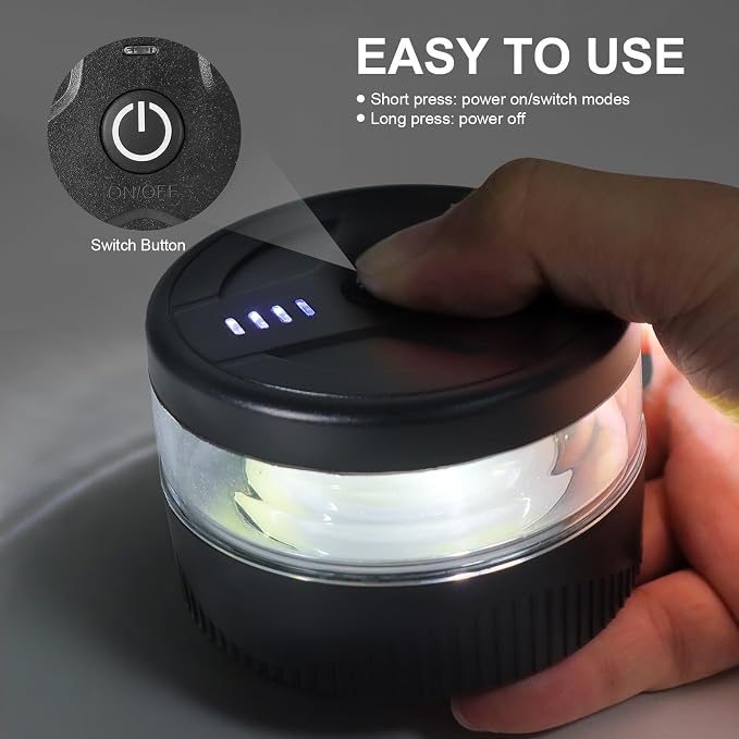 NeaLia Magnetic Wireless Beacon Light, USB-C Strobe Light, Amber | Rechargeable, IP67 Waterproof, Mini Emergency Flashing for Truck, Tractor, Plow, UTV, Golf Cart