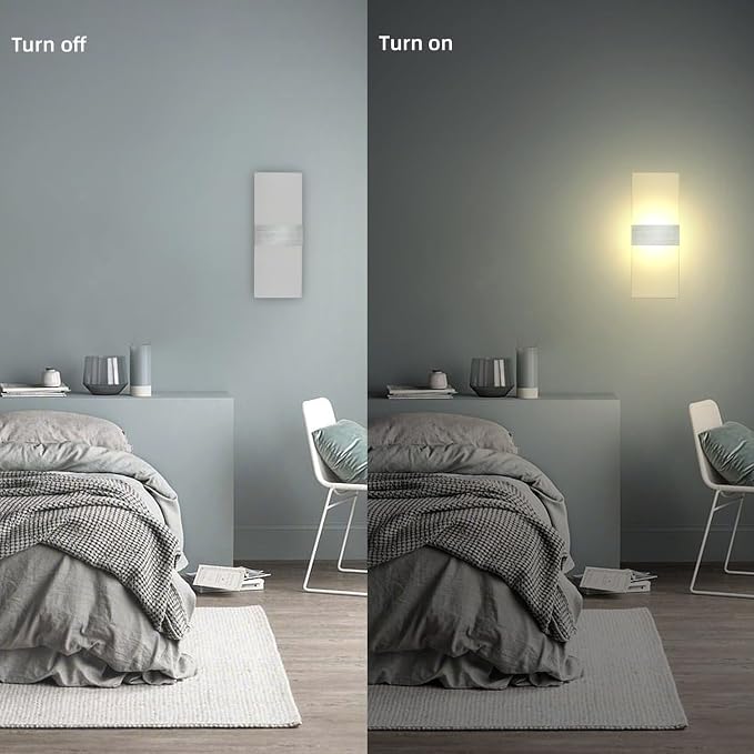 KICAAO Modern Wall Sconces, Led Wall Light 10w, Wall Sconce Up Downlight, Hardwired Acrylic Wall Light Lighting, Suitable for Living Room Corridor Bedside (Warm White 2700K 4Pack)
