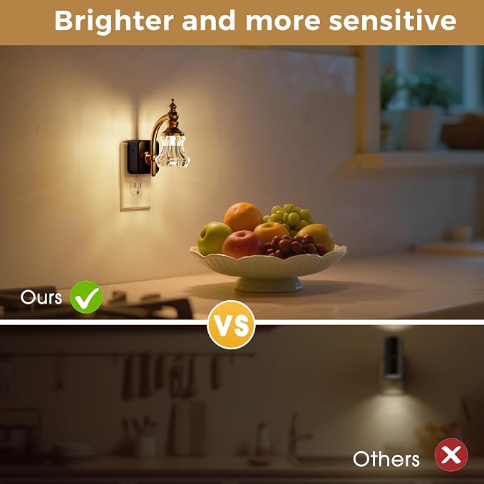 L LOHAS LED Night Lights Plug into Wall, 3000K Soft White | Floral Night Lights with Dusk to Dawn Sensor, 0-100lm Adjustable Brightness, for Hallway Bedroom Stairway