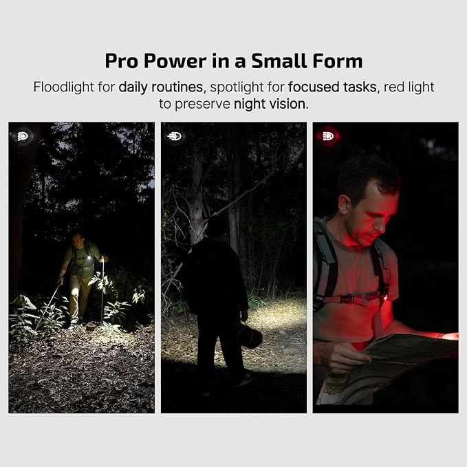OLIGHT Oclip Pro Rechargeable EDC Clip-on Flashlight, Midnight Blue | Red Light, 500 Lumens Floodlight, Spotlight, Pocket-Sized, USB-C Charging, Magnetic, for Work, Signaling, Outdoor or Home Use