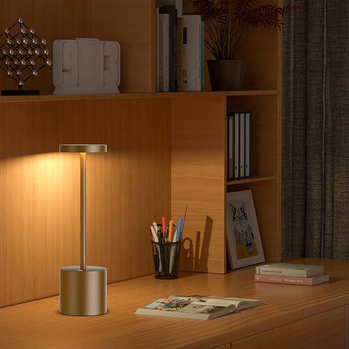 Cordless Table Lamp Rechargeable,Battery Powered LED Outdoor Table Light | SAKRINGT 3 Color Stepless Dimming,72Hrs Long Lasting Battery Operated,Portable Waterproof Touch for Patio Restaurant Dining