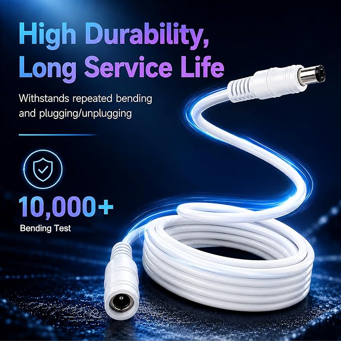 2Pack 16.4FT DC Power Extension Cable for Govee LED Strip Lights,Home Decor | Compatible for Govee Smart LED Lights ‎H617A H618F H6168 H6169 H61E5 H61B8 H61B5 for Bedroom,Lving Room,College Dorm Room