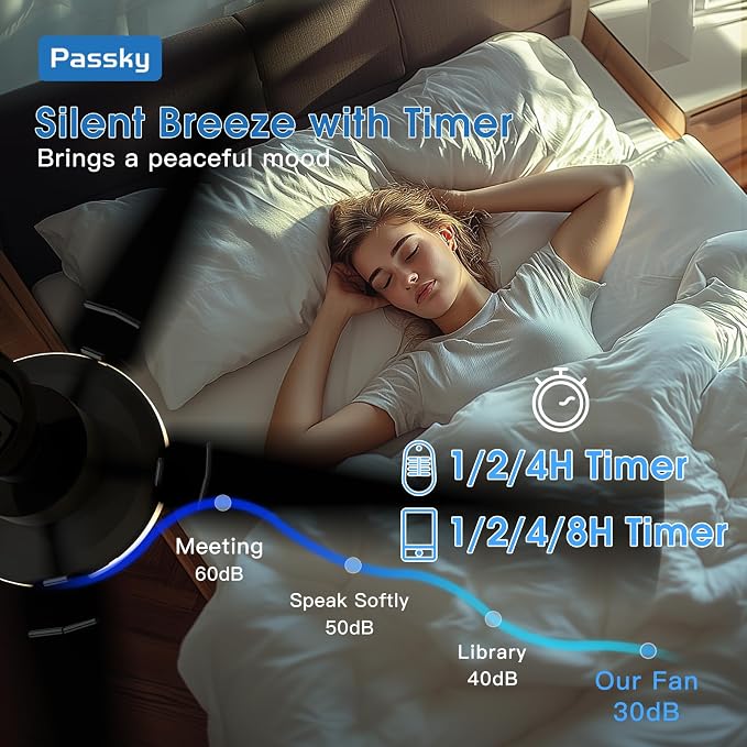 Passky 60 Inch Black Sleek Ceiling Fans with Lights, Remote Control | 3-color dimmable light, quiet reversible DC motor, easy install, memory, Timer, APP, bedroom, covered outdoor areas