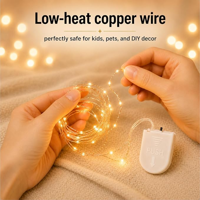 HXWEIYE 6 Pack Fairy Lights Battery Operated, 7ft 20LED | Mini Firefly Starry Lights, Mason Jar Light, For Indoor Outdoor Bottle Tree Wreath Wedding Halloween Thanksgiving, Warm White