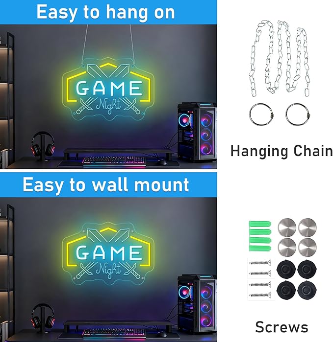 Game Neon Sign for Game Room Gamer Neon Sign for Wall Decor Gaming LED Neon Light for Bedroom Man Cave Ideal Birthday Christmas Gifts for Boys