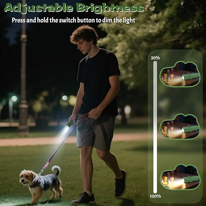 Kids Silicone Flashlight, Dimmable Flashlight for Toddlers Kids Boys Girls, Rechargeable Hanging Night Light for Camping, Night Walks and Home Use, Fun Animal Themed Portable Torch