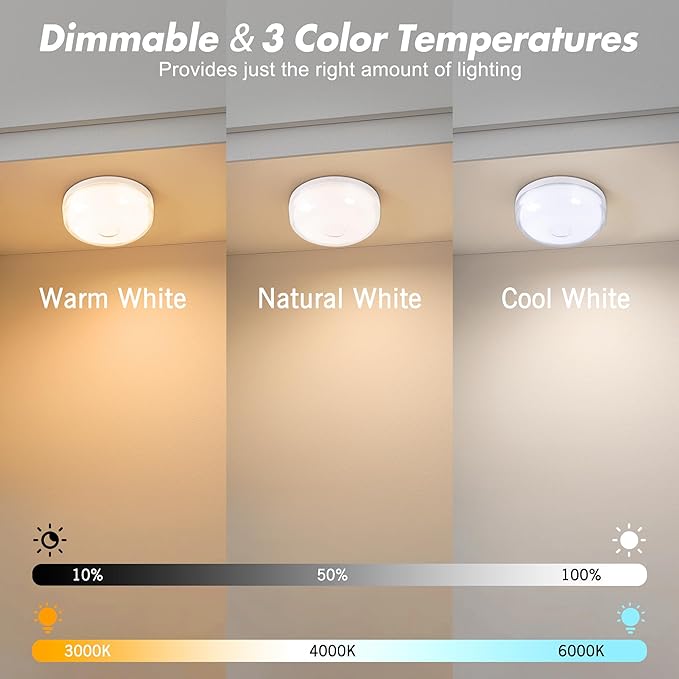 4-Pack Waterproof Shower Light No Wiring, Rechargeable Shower Lamp, White | 15 RGBW Color Mood Lighting with Remote Dimmable&Timer, LED Wireless Magnetic Ceiling/Wall Light for Bathroom Bathtub Closet