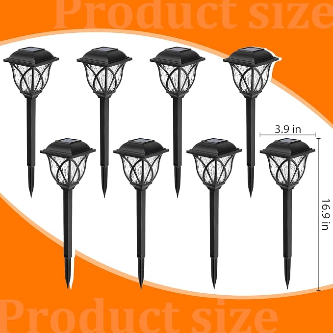 GIGALUMI Solar Lights Outdoor Waterproof, LED Solar Garden Lights | Outdoor Decorations, Garden Decor for Yard, Patio, Landscape, Planter, Walkway