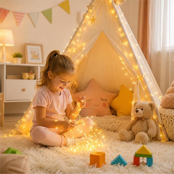 HXWEIYE 6 Pack Fairy Lights Battery Operated, 7ft 20LED | Mini Firefly Starry Lights, Mason Jar Light, For Indoor Outdoor Bottle Tree Wreath Wedding Halloween Thanksgiving, Warm White